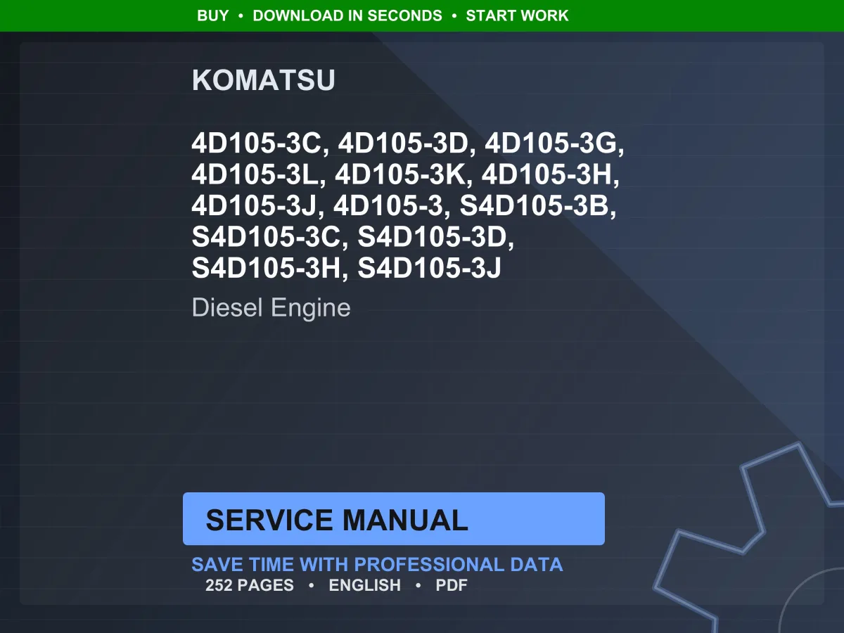 Komatsu 4D105-3 S4D105-3 Diesel Engine Service Manual Repair Workshop PDF