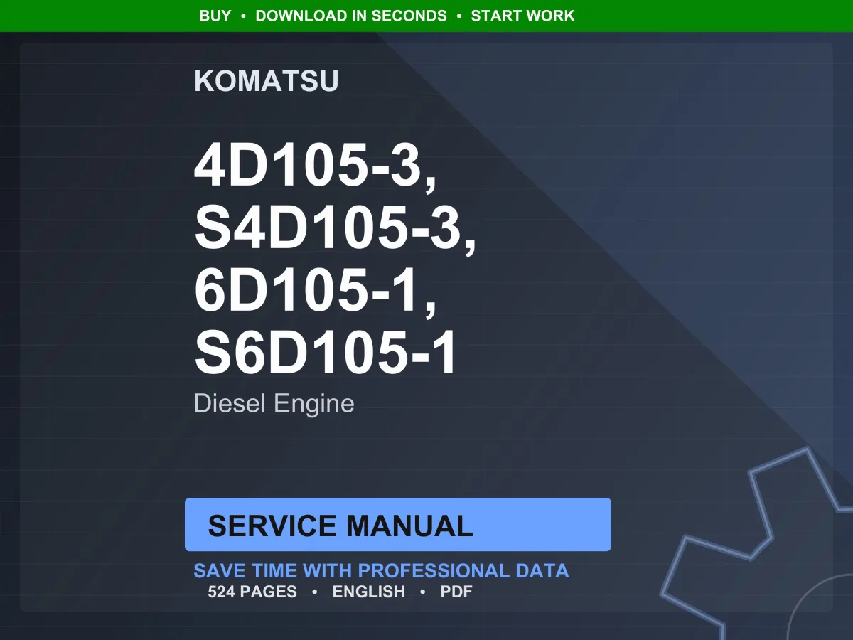 Komatsu 105 Series Diesel Engine Service Manual Repair Workshop PDF Download