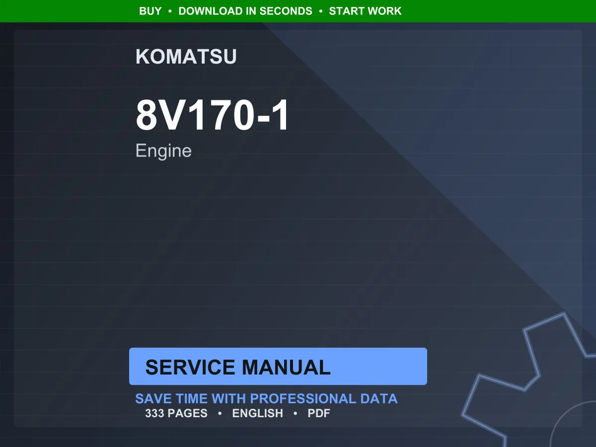 Komatsu 8V170-1 Series Engine Service Manual Repair Workshop PDF Download