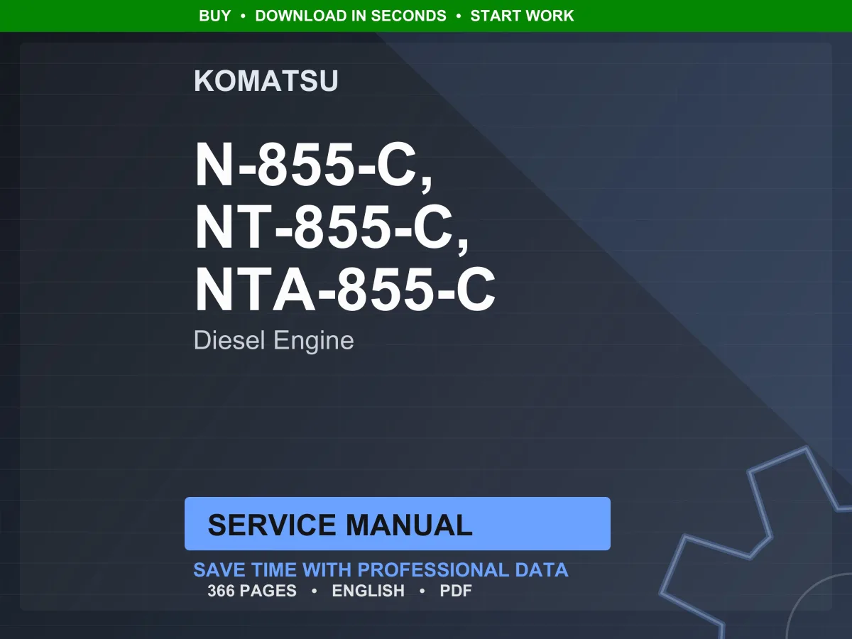 Komatsu N-855 Series Diesel Engine Service Manual Repair Workshop PDF