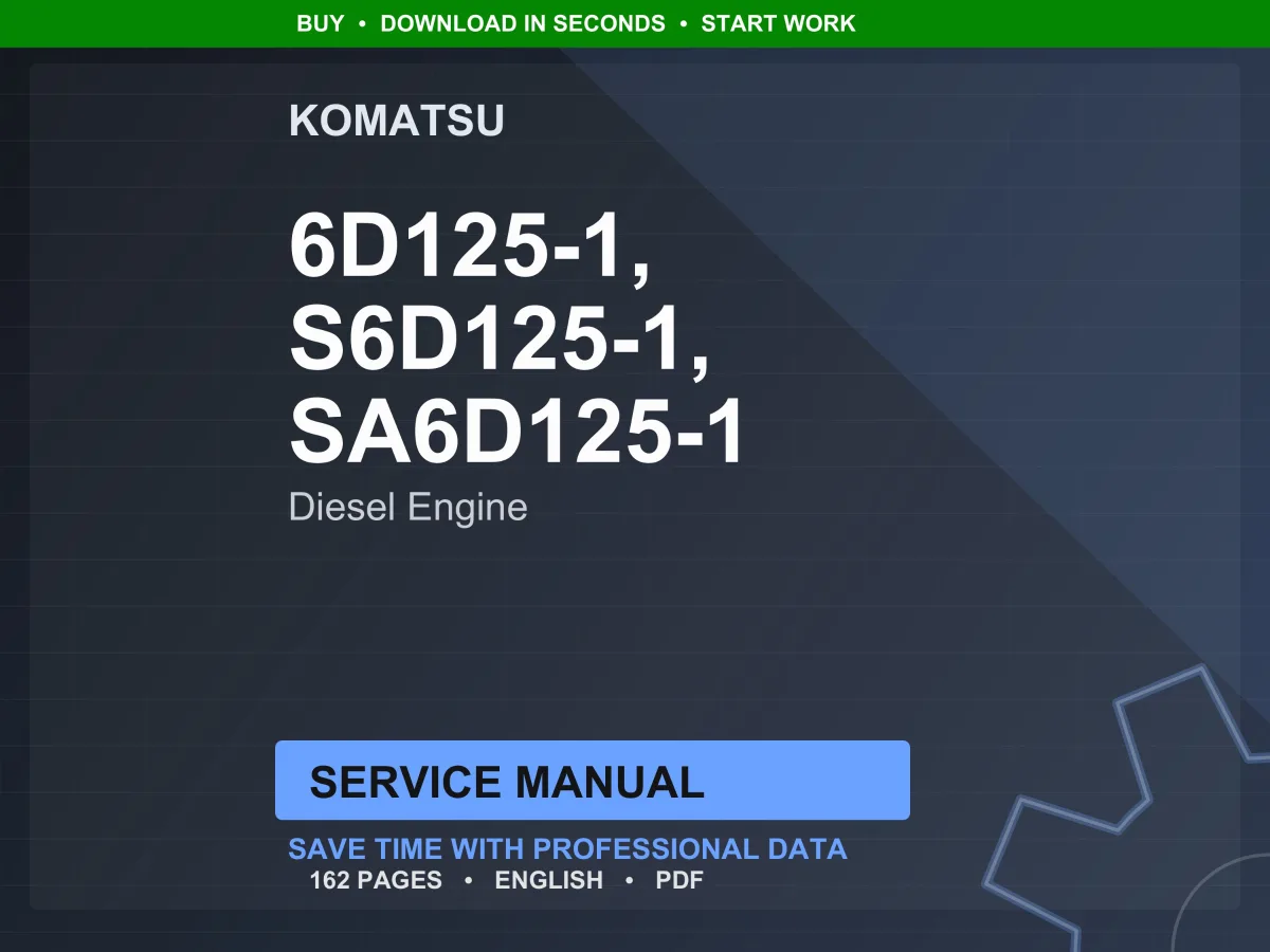 Komatsu 6D125-1 Series Diesel Engine Service Manual Repair Workshop PDF