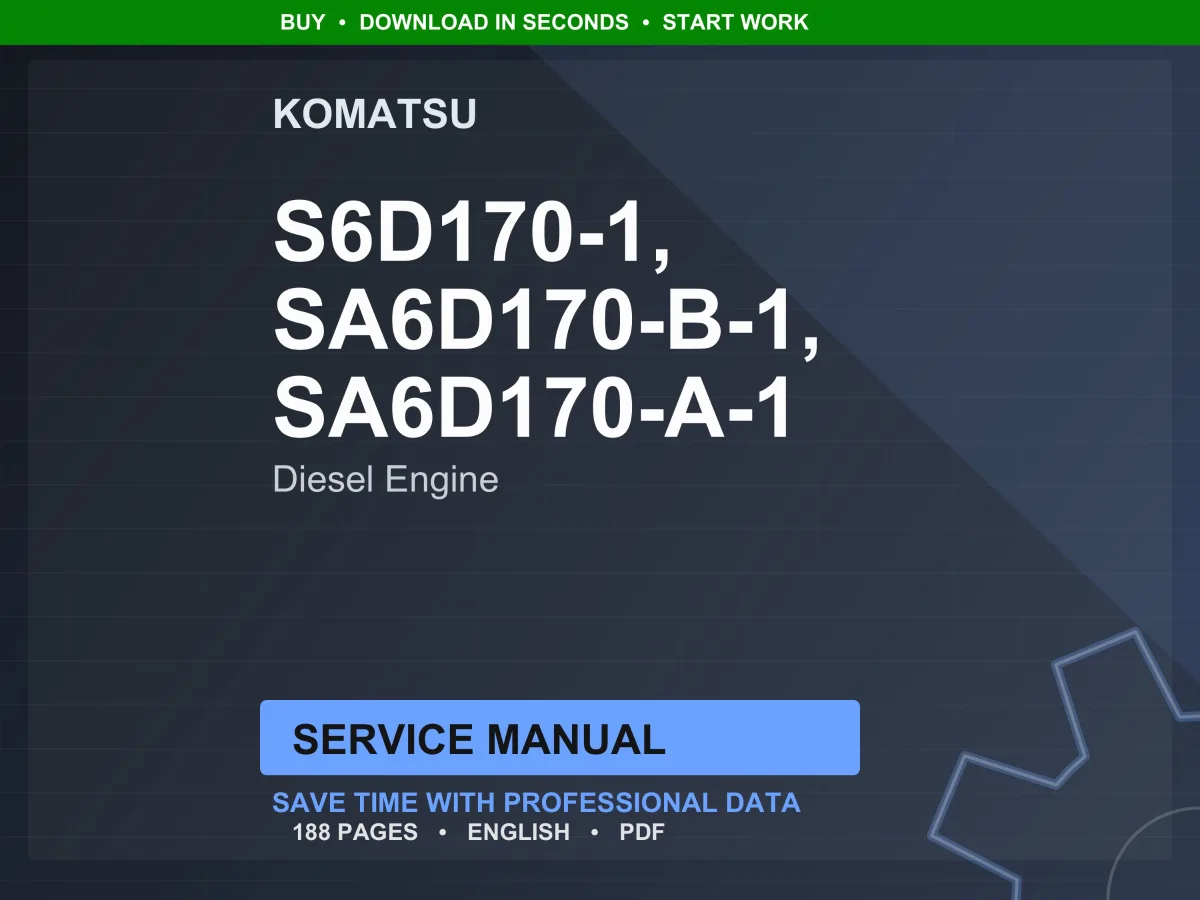 Komatsu 6D170-1 Series Diesel Engine Service Manual Repair Workshop PDF