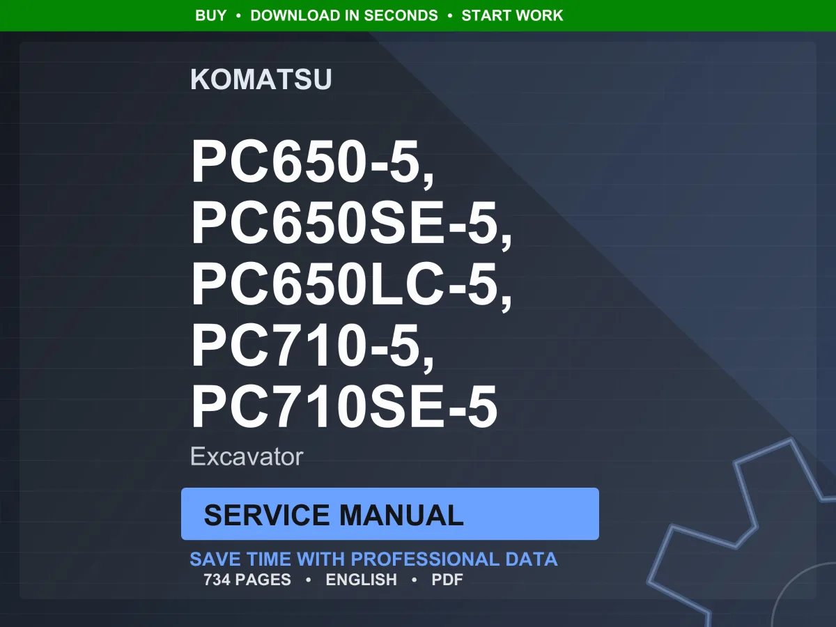 Komatsu PC650-5 PC710-5 Excavator SA6D140-1 Service Manual Repair Workshop PDF