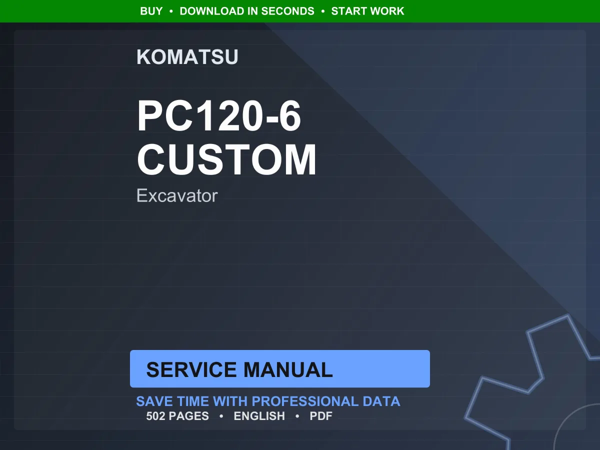 Komatsu PC120-6 Custom Excavator S4D95L-1 Service Manual Repair Workshop PDF