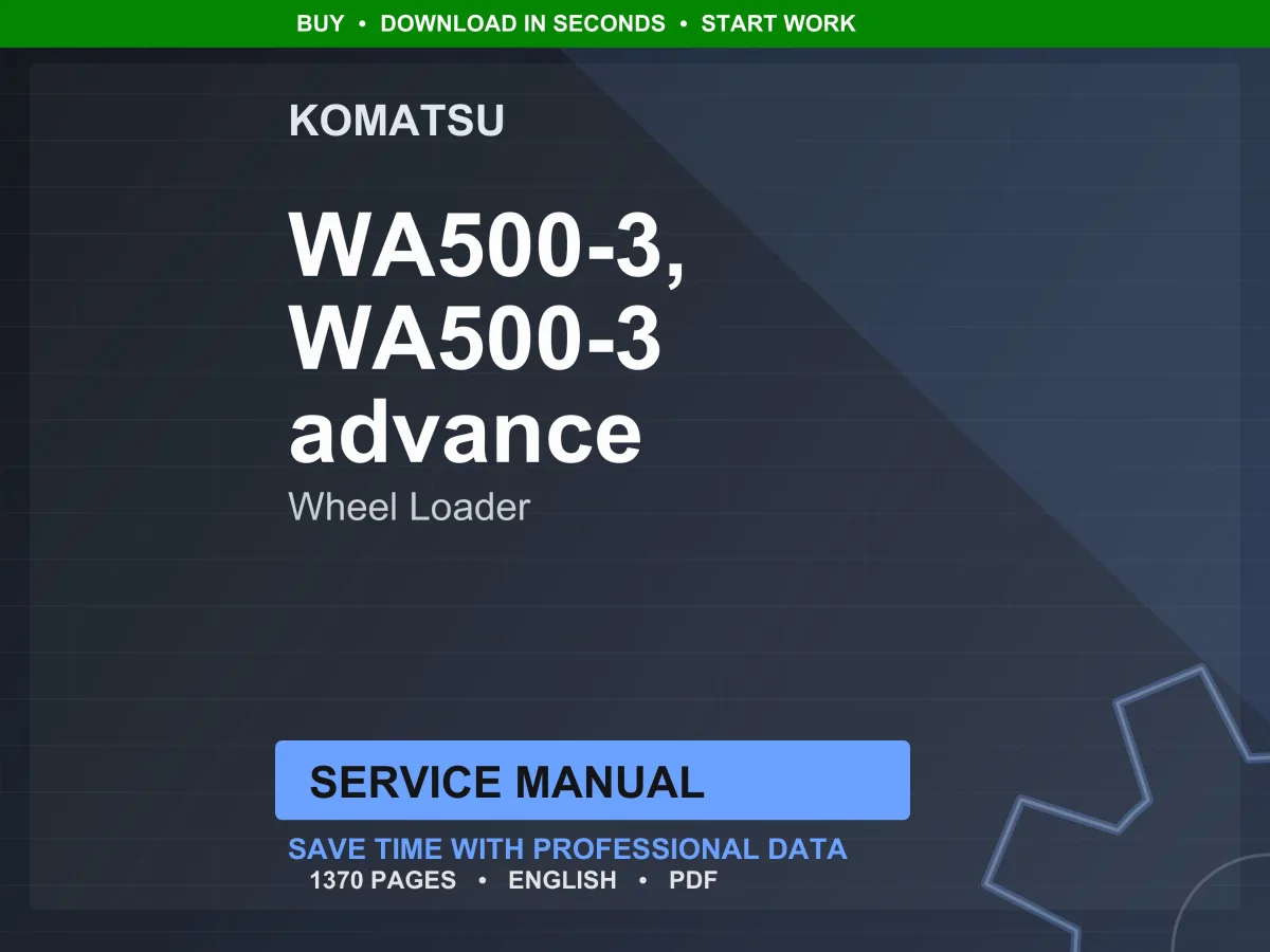 Komatsu WA500-3 Wheel Loader Service Manual Repair Workshop PDF