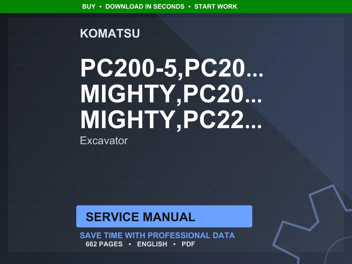 Komatsu PC200,200LC,220,220LC-5 Excavator S6D95L Engine Service Manual Repair Workshop PDF