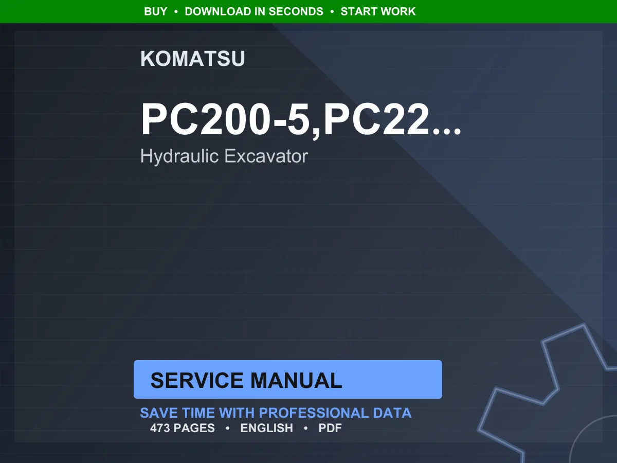 Komatsu PC200-5 PC220-5 Hydraulic Excavator Service Manual PDF
