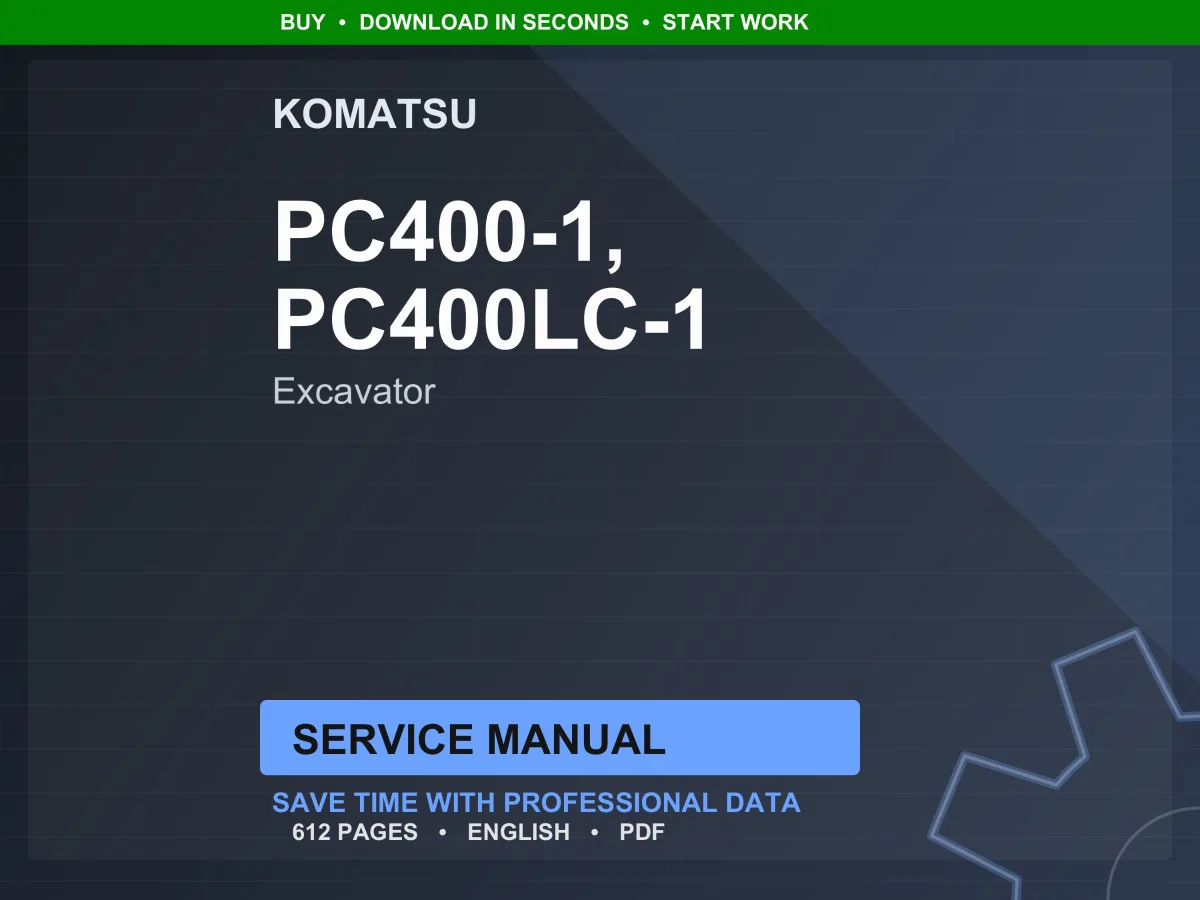 Komatsu PC400-1 PC400LC-1 Excavator Service Manual Repair Workshop PDF Download