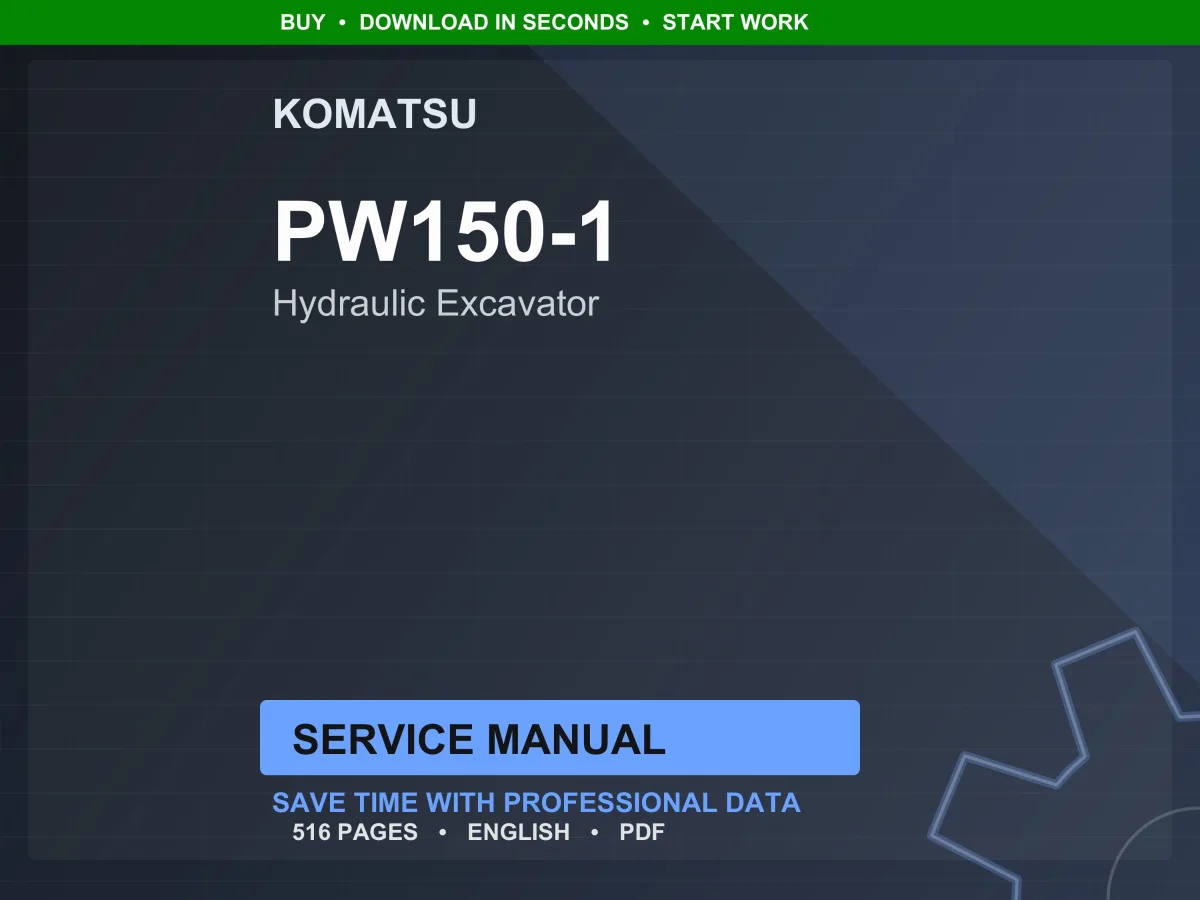Komatsu PW150-1 Hydraulic Excavator Service Manual PDF