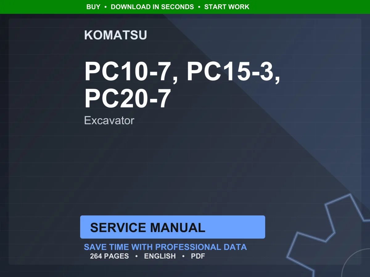 Komatsu PC10-7 PC15-3 PC20-7 Excavator Service Manual Repair Workshop PDF