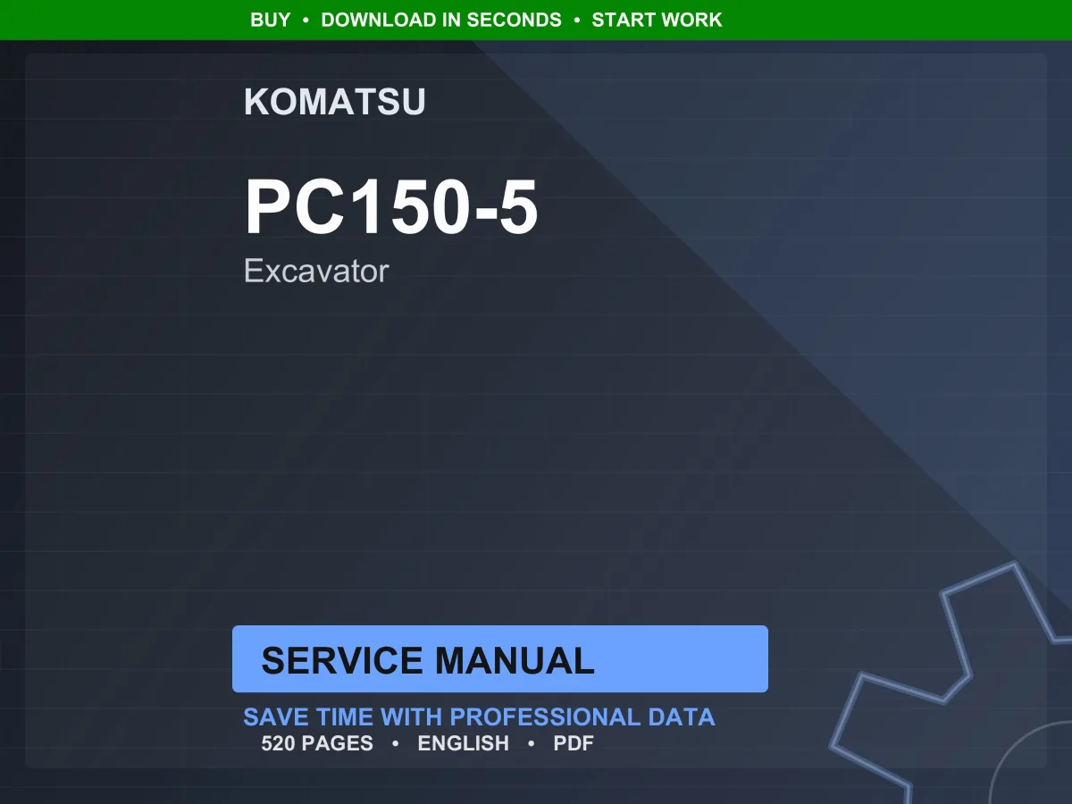 Komatsu PC150-5 Excavator Service Manual Repair Workshop PDF Download