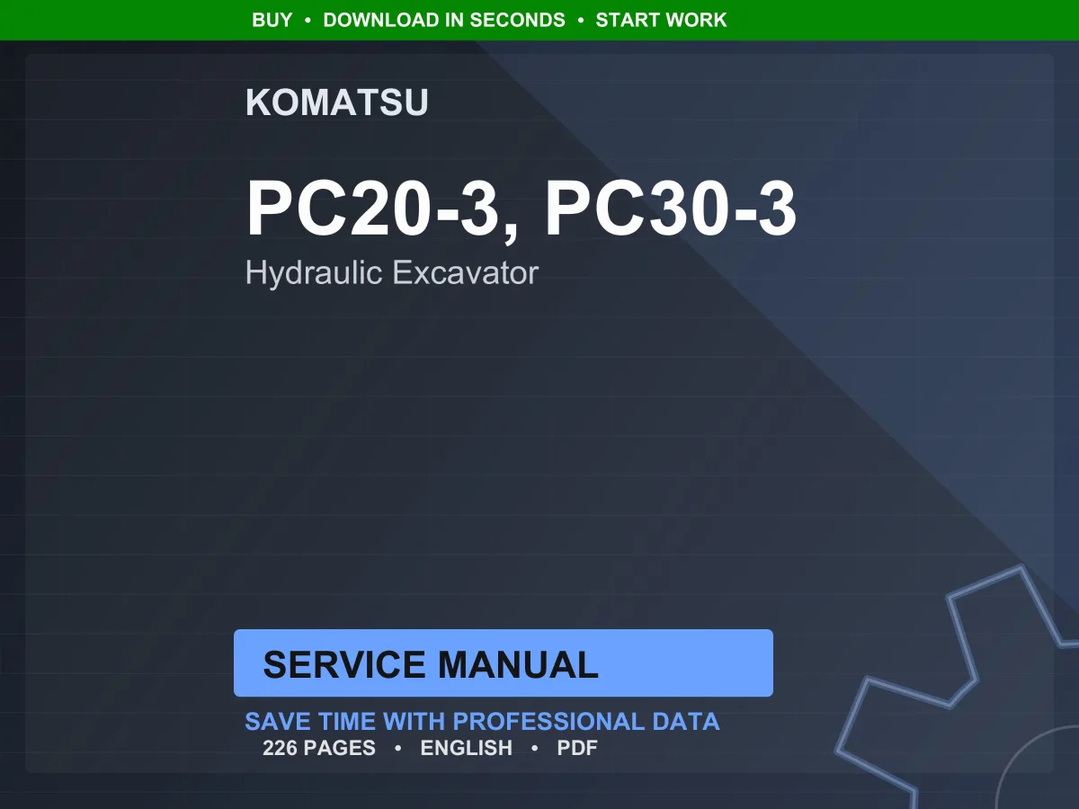 Komatsu PC20-3 PC30-3 Hydraulic Excavator Service Manual PDF