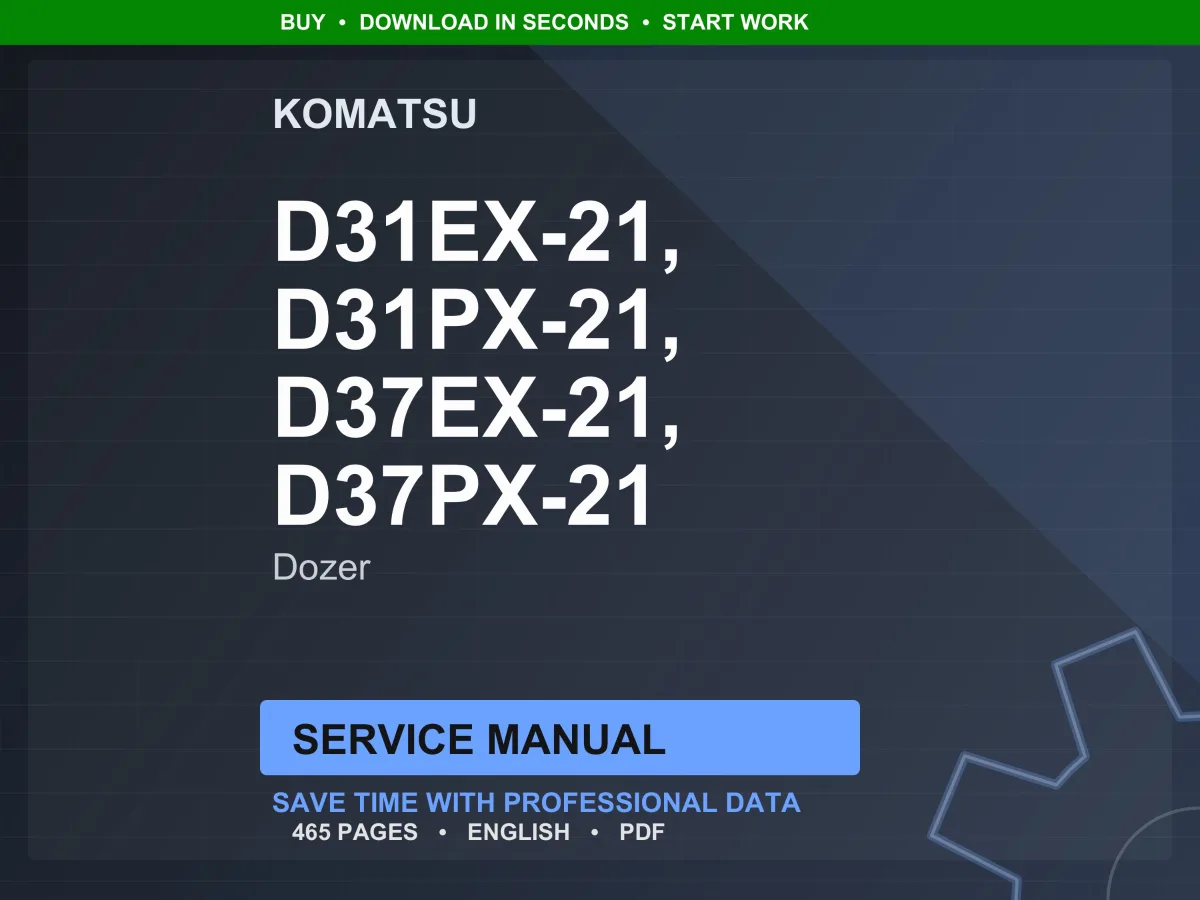 Komatsu D31EX, D31PX, D37EX, D37PX Dozer SAA4D102E-2 Service Manual