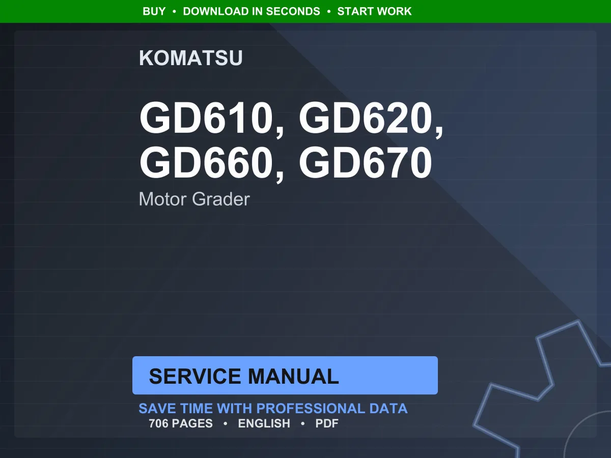 Komatsu GD610, GD620, GD660, GD670 Motor Grader Service Manual PDF