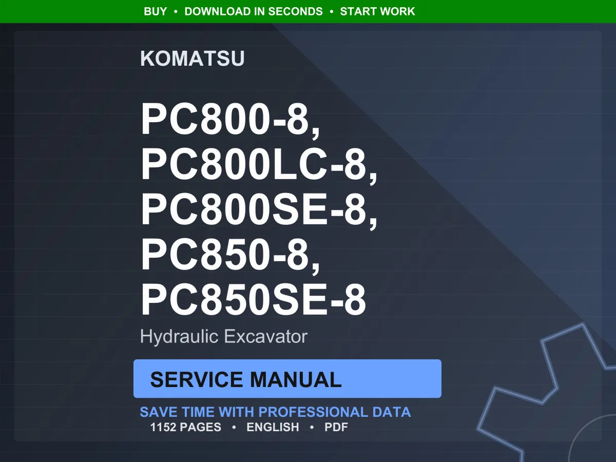 Komatsu PC800 PC850 Hydraulic Excavator Service Manual PDF