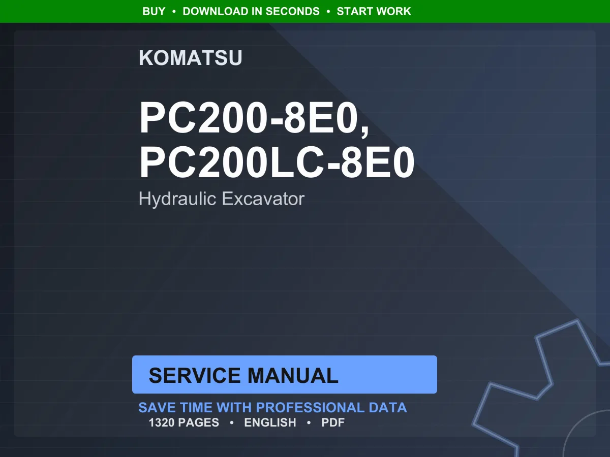 Komatsu PC200-8E0 PC200LC-8E0 Hydraulic Excavator Service Manual PDF