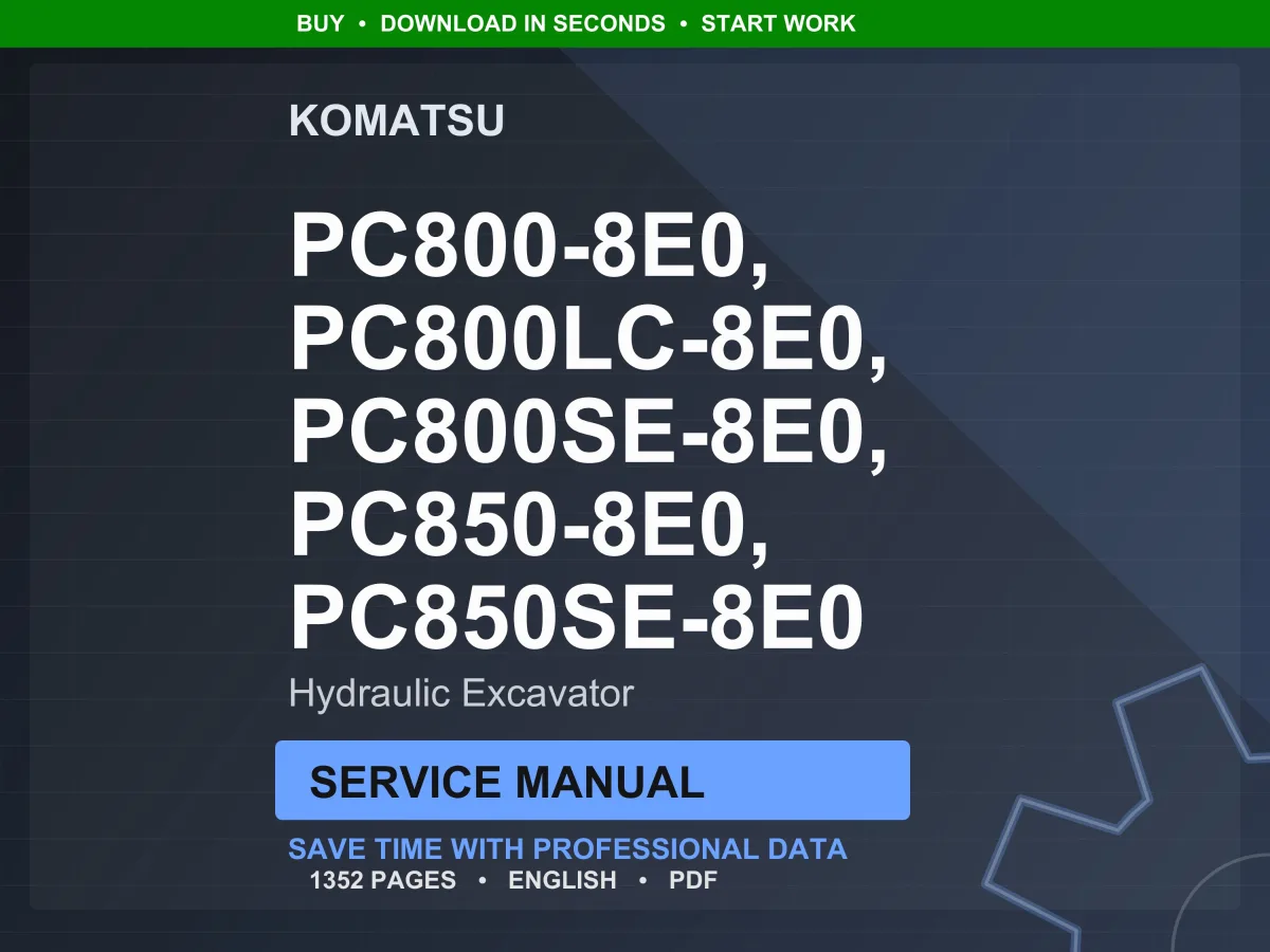 Komatsu PC800 PC850 Hydraulic Excavator Service Manual PDF