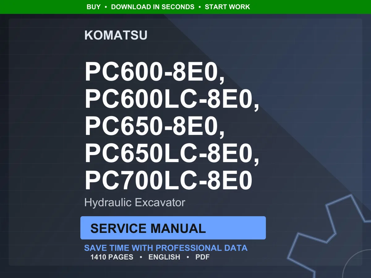 Komatsu PC600 PC650 PC700LC Hydraulic Excavator Service Manual PDF
