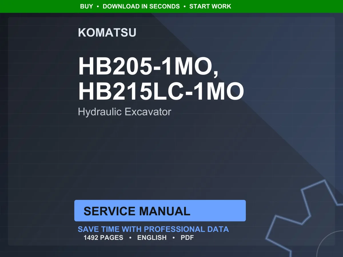 Komatsu HB205 HB215LC Hydraulic Excavator Service Manual PDF