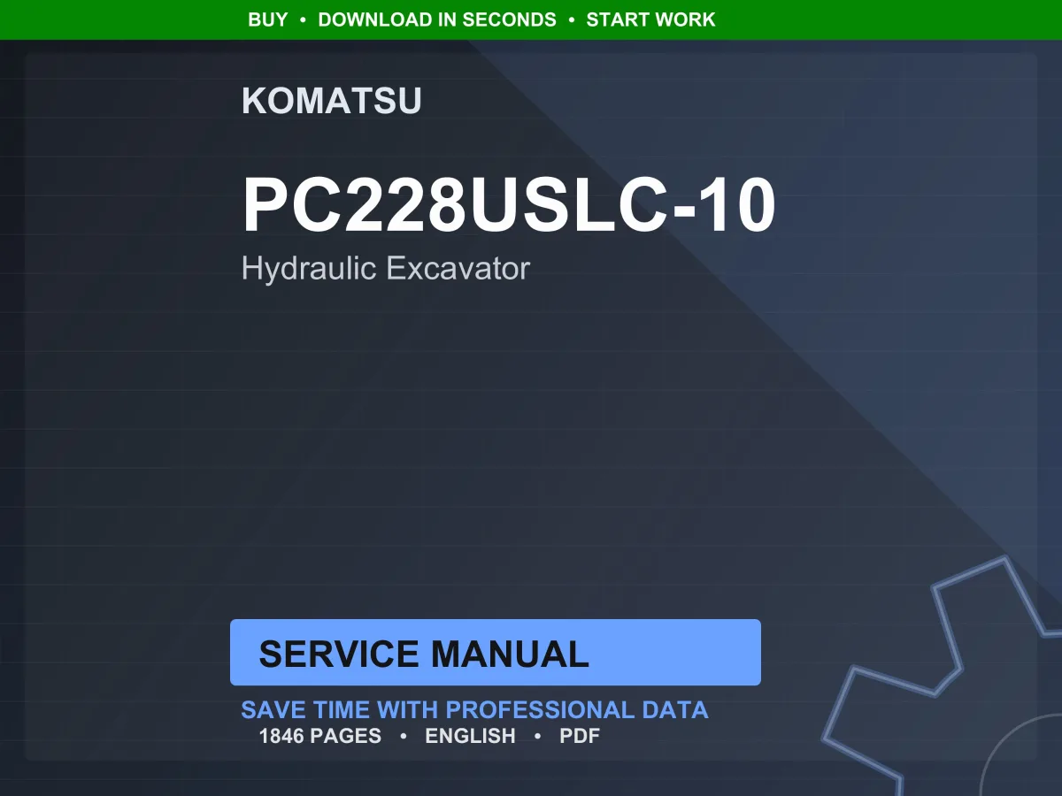 Komatsu PC228USLC-10 Hydraulic Excavator Service Manual PDF