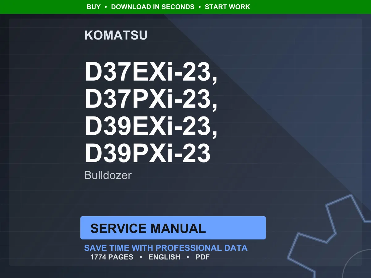 Komatsu D37EXi D37PXi D39EXi D39PXi Bulldozer Service Manual Repair Workshop PDF