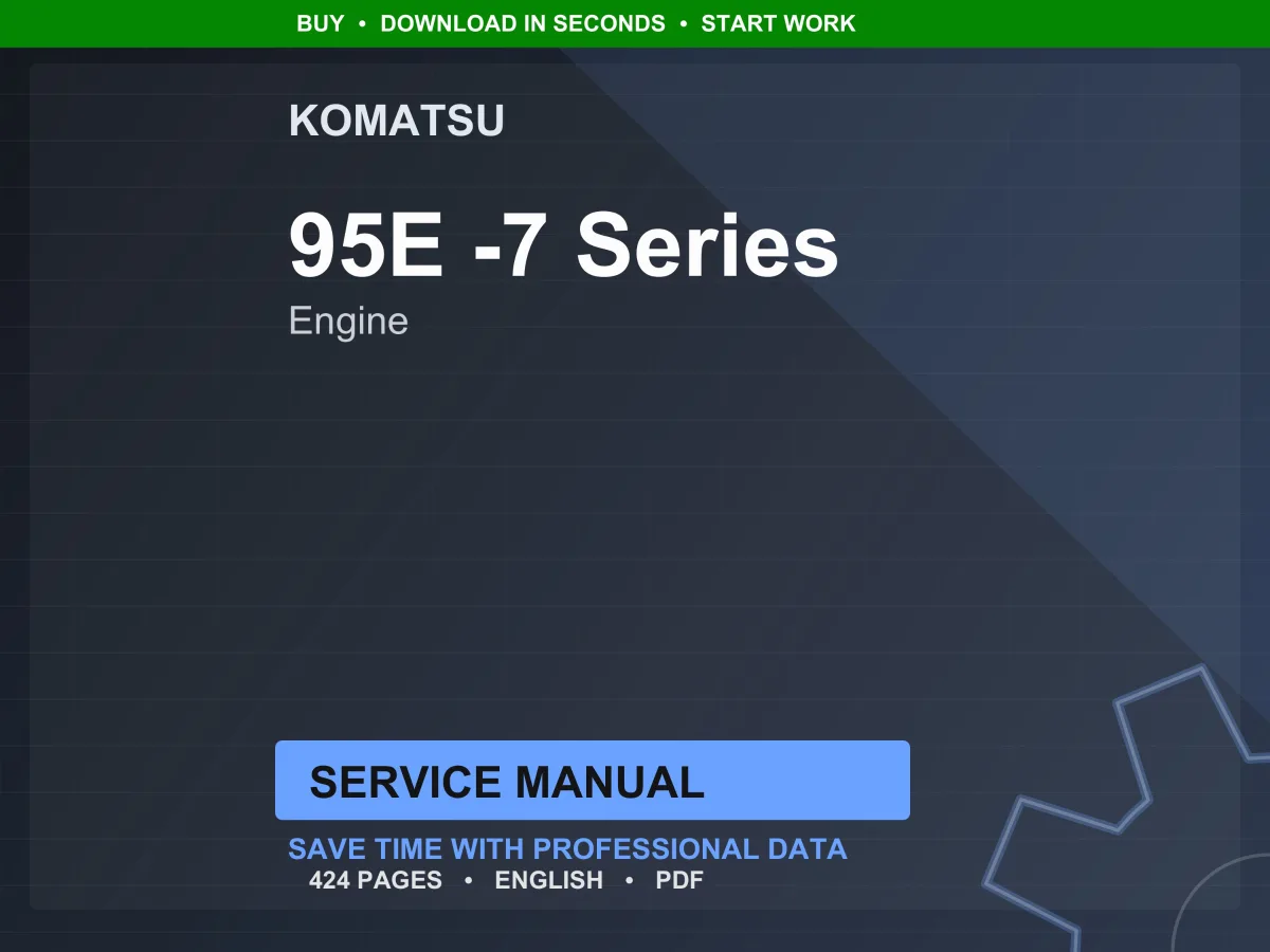 Komatsu 95E -7 Series Engine Shop Manual Service Repair PDF Download cover