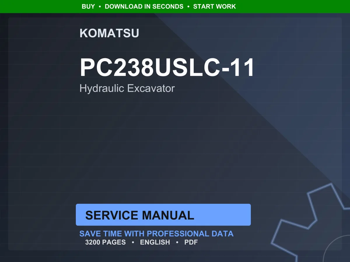 Komatsu PC238USLC-11 Hydraulic Excavator Service Manual PDF cover