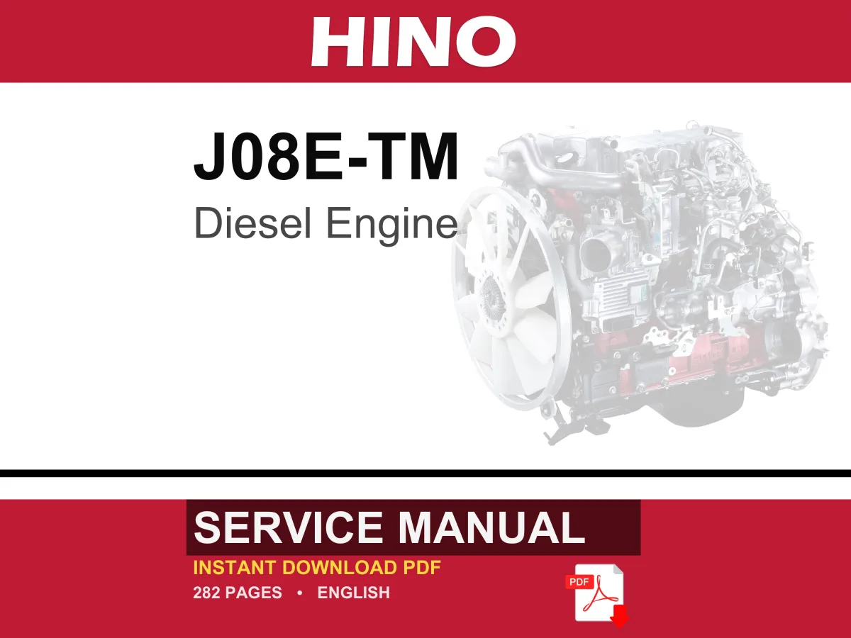 Hino J08E-TM Diesel Engine Service Repair Workshop Manual | Instant PDF Download
