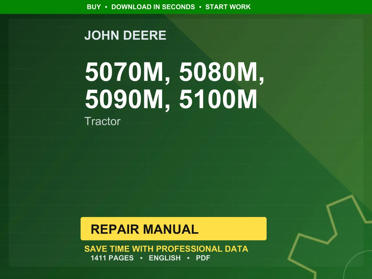 John Deere 5070M, 5080M, 5090M, 5100M Tractor Repair Manual Pdf | Service Workshop | Instant Download
