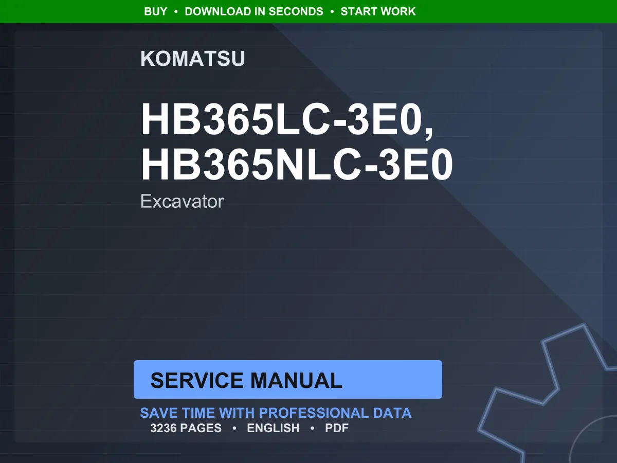 Komatsu HB365LC HB365NLC-3E0 Hybrid Excavator Service Manual Repair Workshop PDF Download