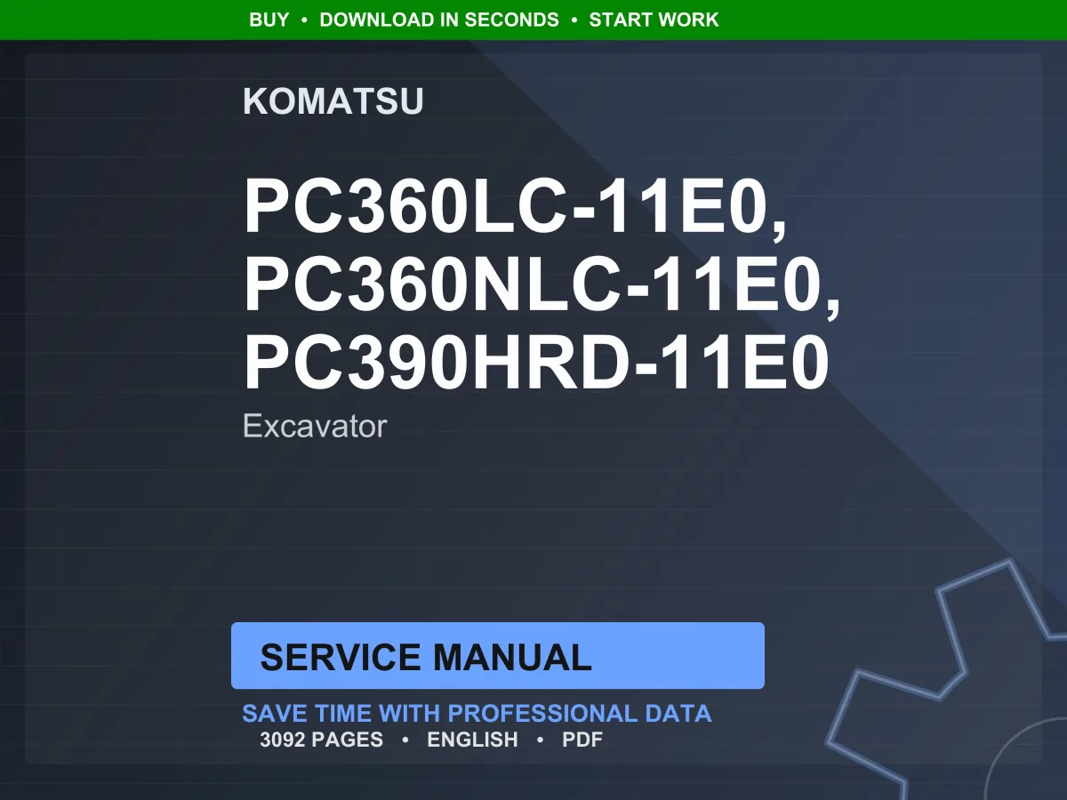 Komatsu PC360LC PC360NLC PC390HRD-11E0 Hydraulic Excavator Service Manual PDF Download