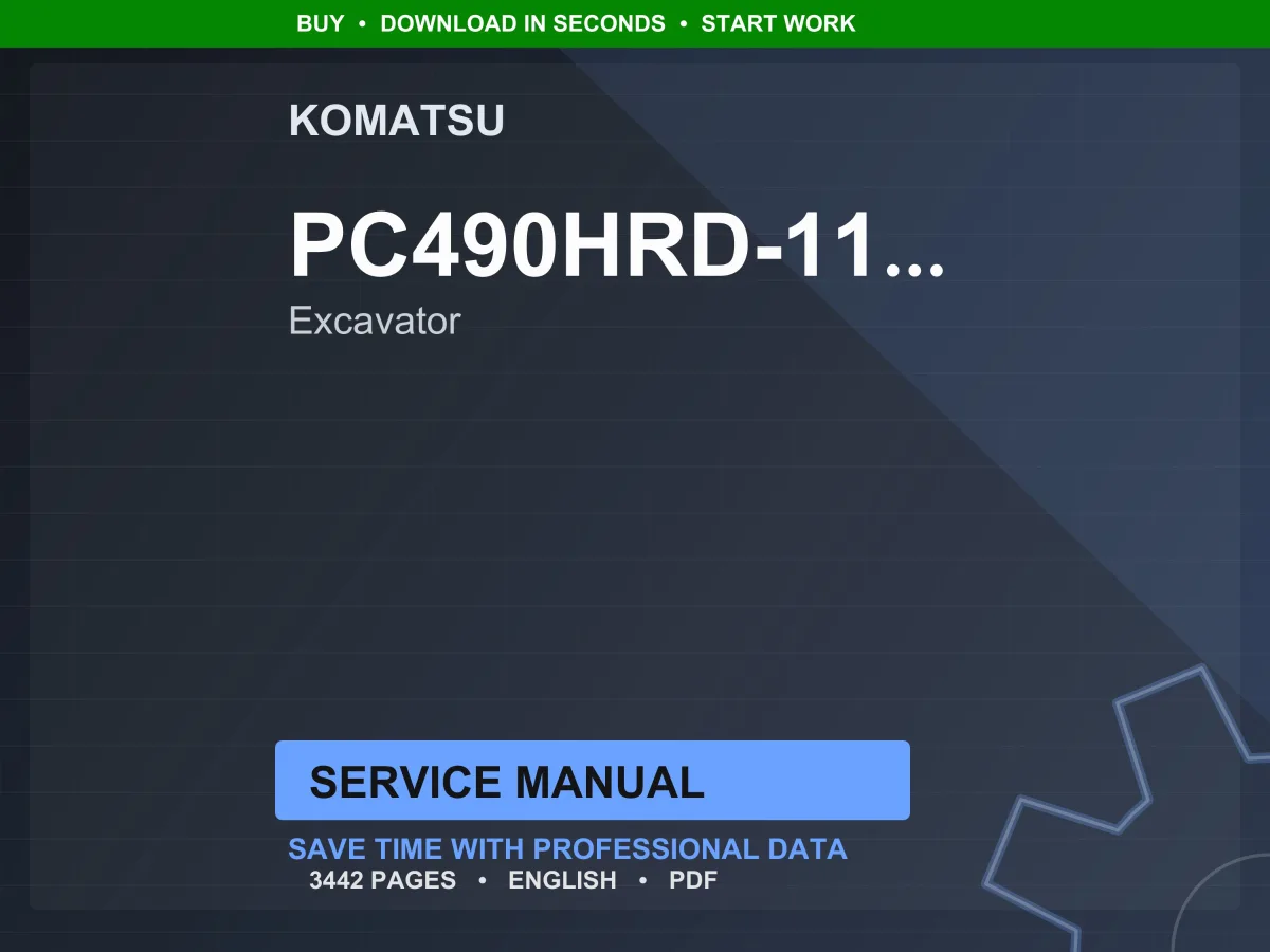 Komatsu PC490HRD-11E0 Hydraulic Excavator Service Manual Repair Workshop PDF Download