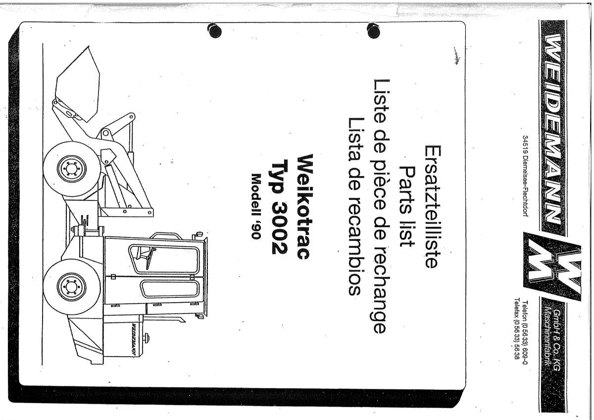 Weidemann Wheel Loader 3002 DM Parts List | Instant PDF Download