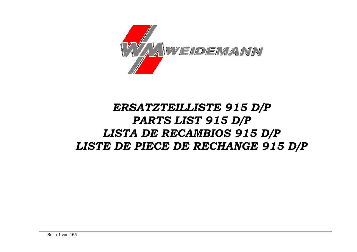 Weidemann Wheel Loader 915 D/P Parts List | Instant PDF Download