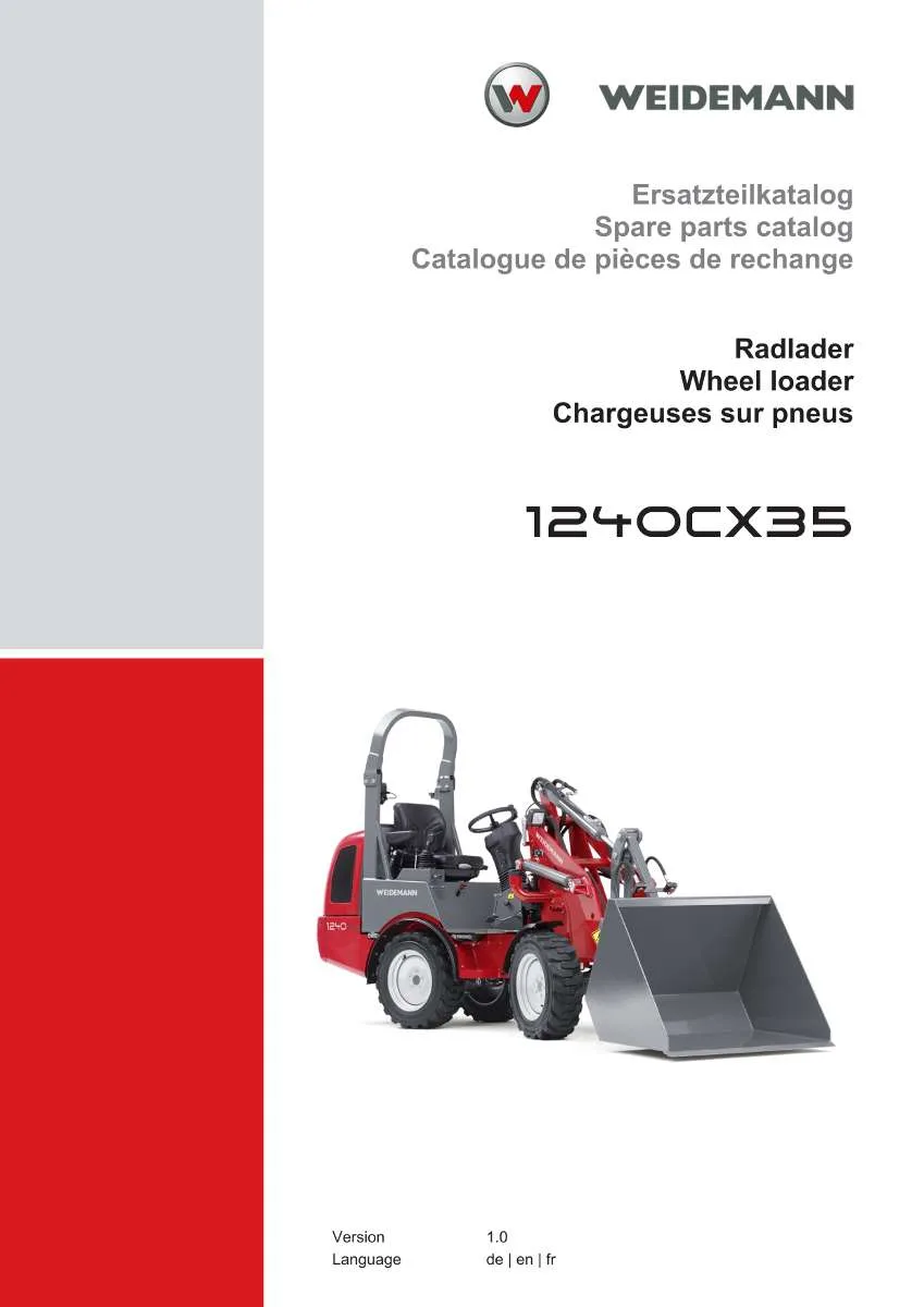 Weidemann Wheel Loader 1240CX35 Parts List | Instant PDF Download
