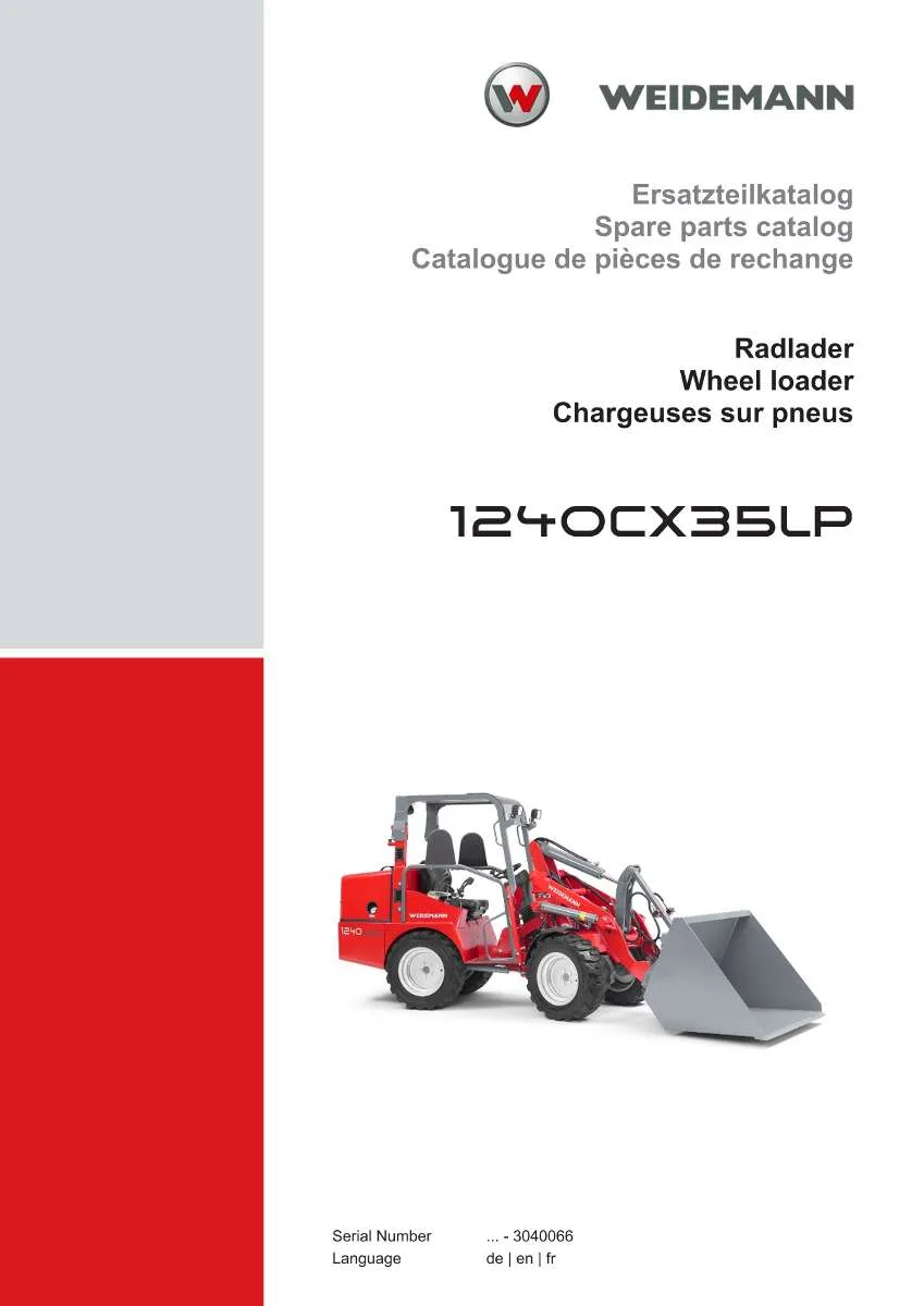 Weidemann Wheel Loader 1240CX35LP Parts List | Instant PDF Download