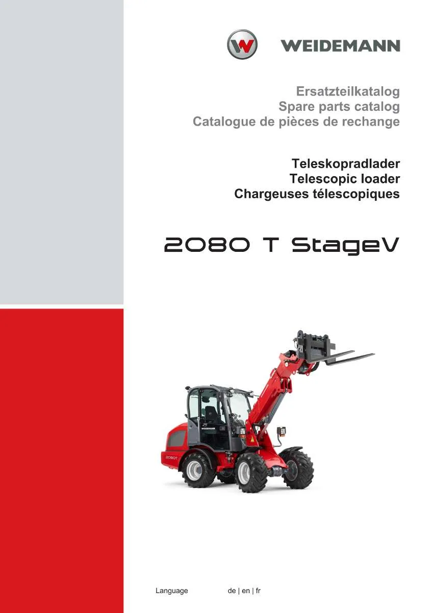 Weidemann Telescopic loader 2080 T StageV Parts List | Instant PDF Download
