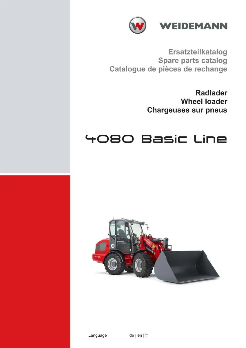Weidemann Wheel Loader 4080 Basic Line Parts List | Instant PDF Download