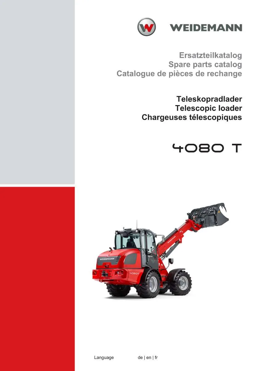 Weidemann Telescopic loader 4080 T Parts List | Instant PDF Download