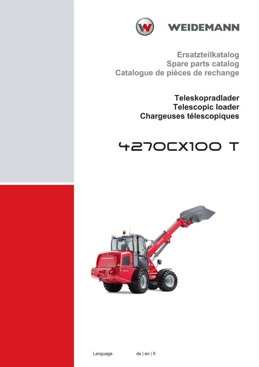 Weidemann Telescopic loader 4270CX100 T Parts List | Instant PDF Download
