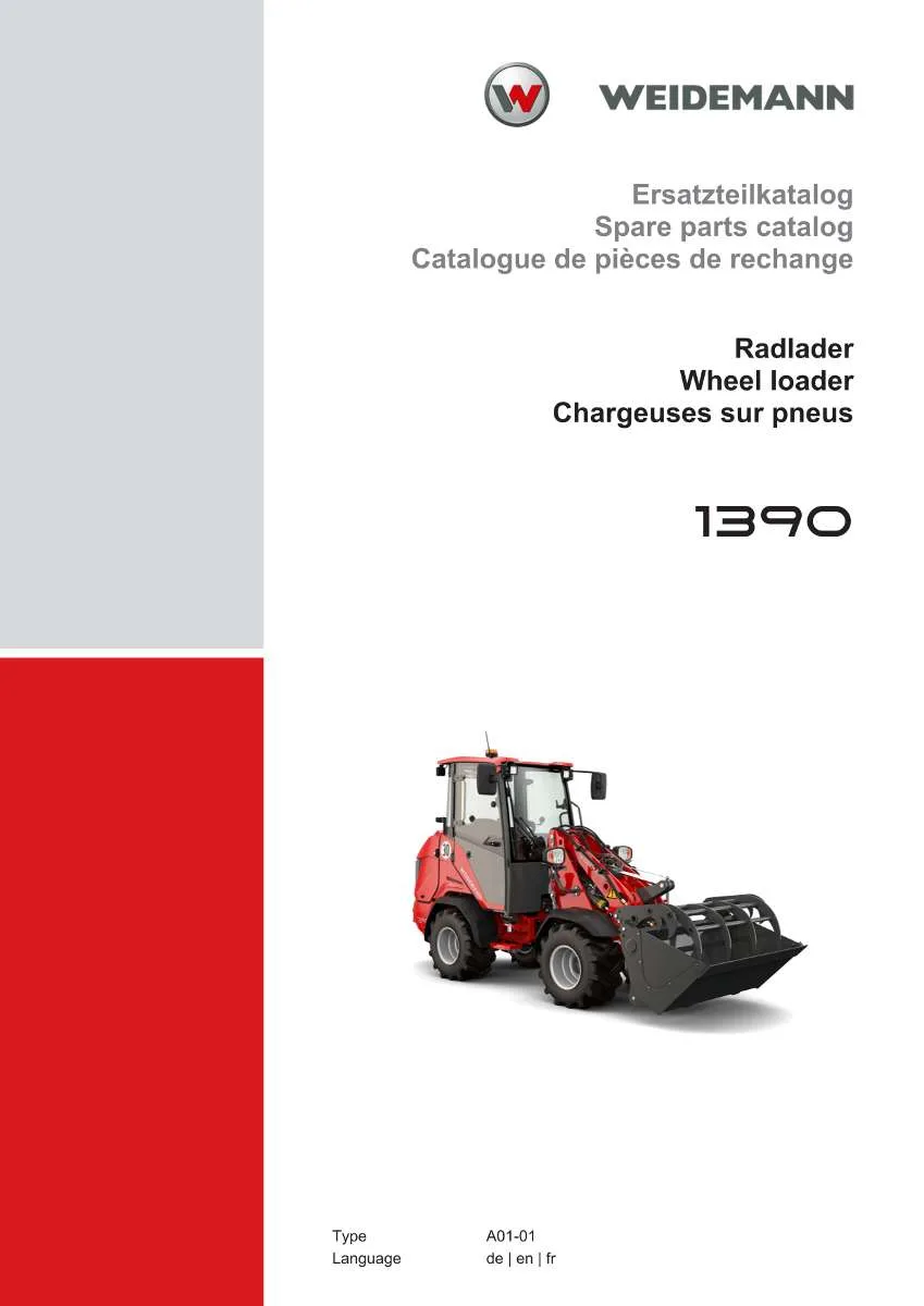 Weidemann Wheel Loader 1390 Parts List | Instant PDF Download