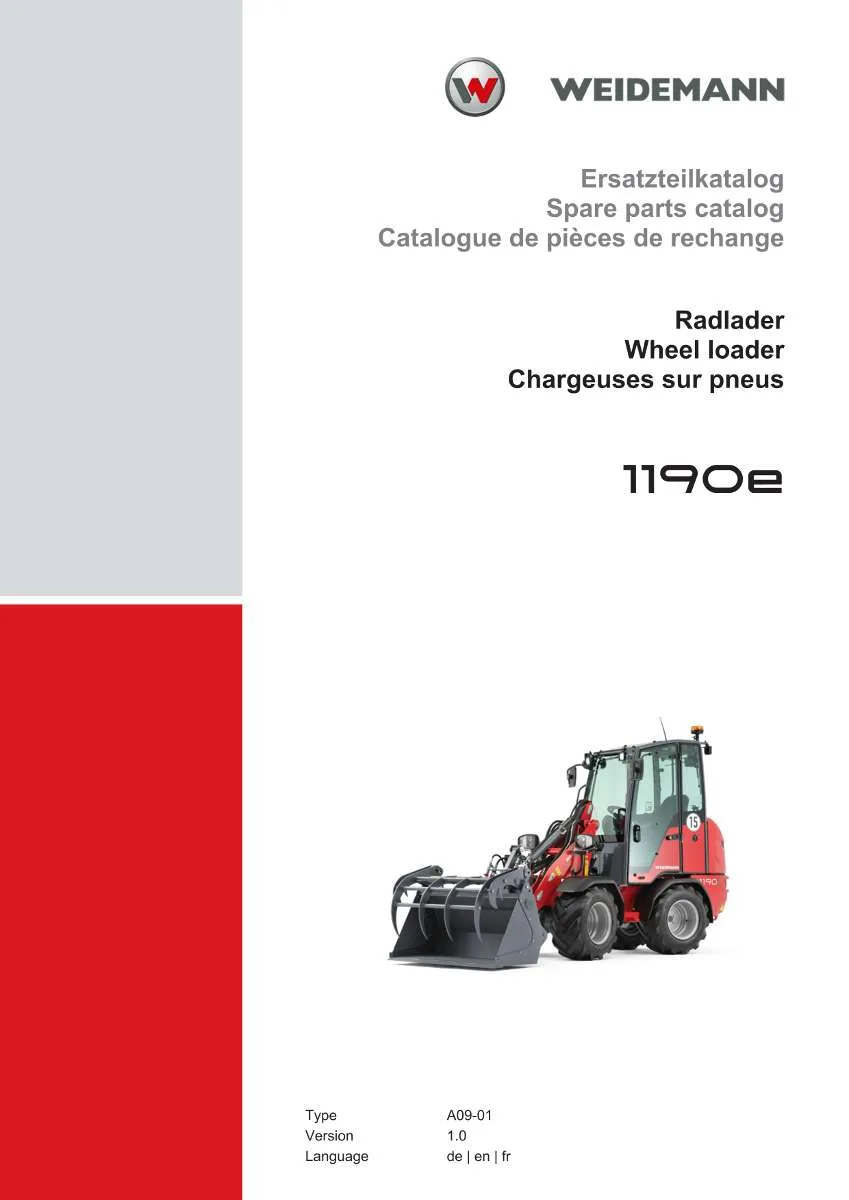 Weidemann Wheel Loader 1190e Parts List | Instant PDF Download