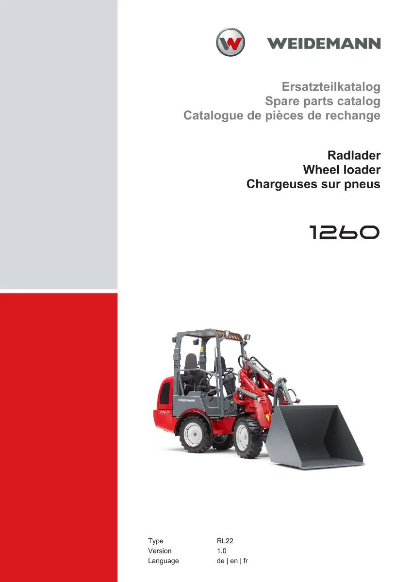 Weidemann Wheel Loader 1260 Parts List | Instant PDF Download