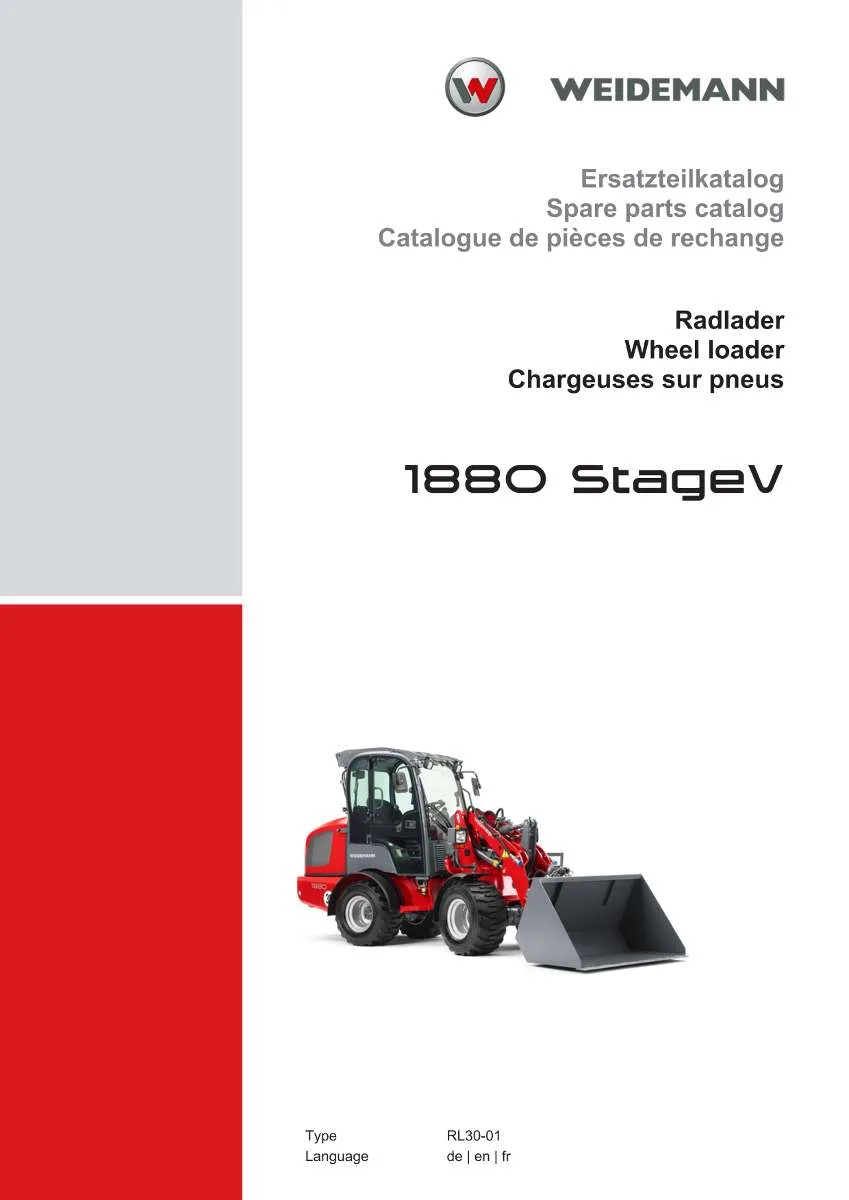 Weidemann Wheel Loader 1880 StageV Parts List | Instant PDF Download