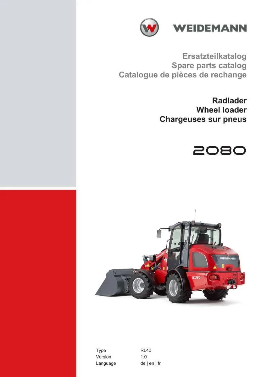 Weidemann Wheel Loader 2080 Parts List | Instant PDF Download