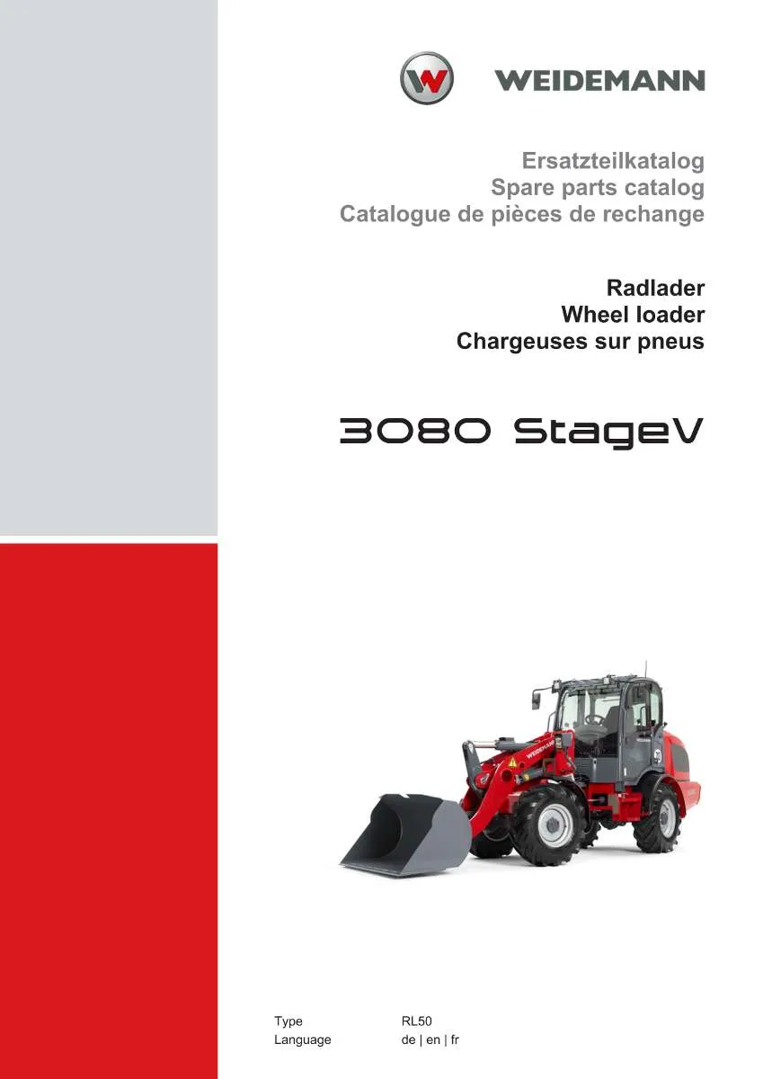 Weidemann Wheel Loader 3080 StageV Parts List | Instant PDF Download