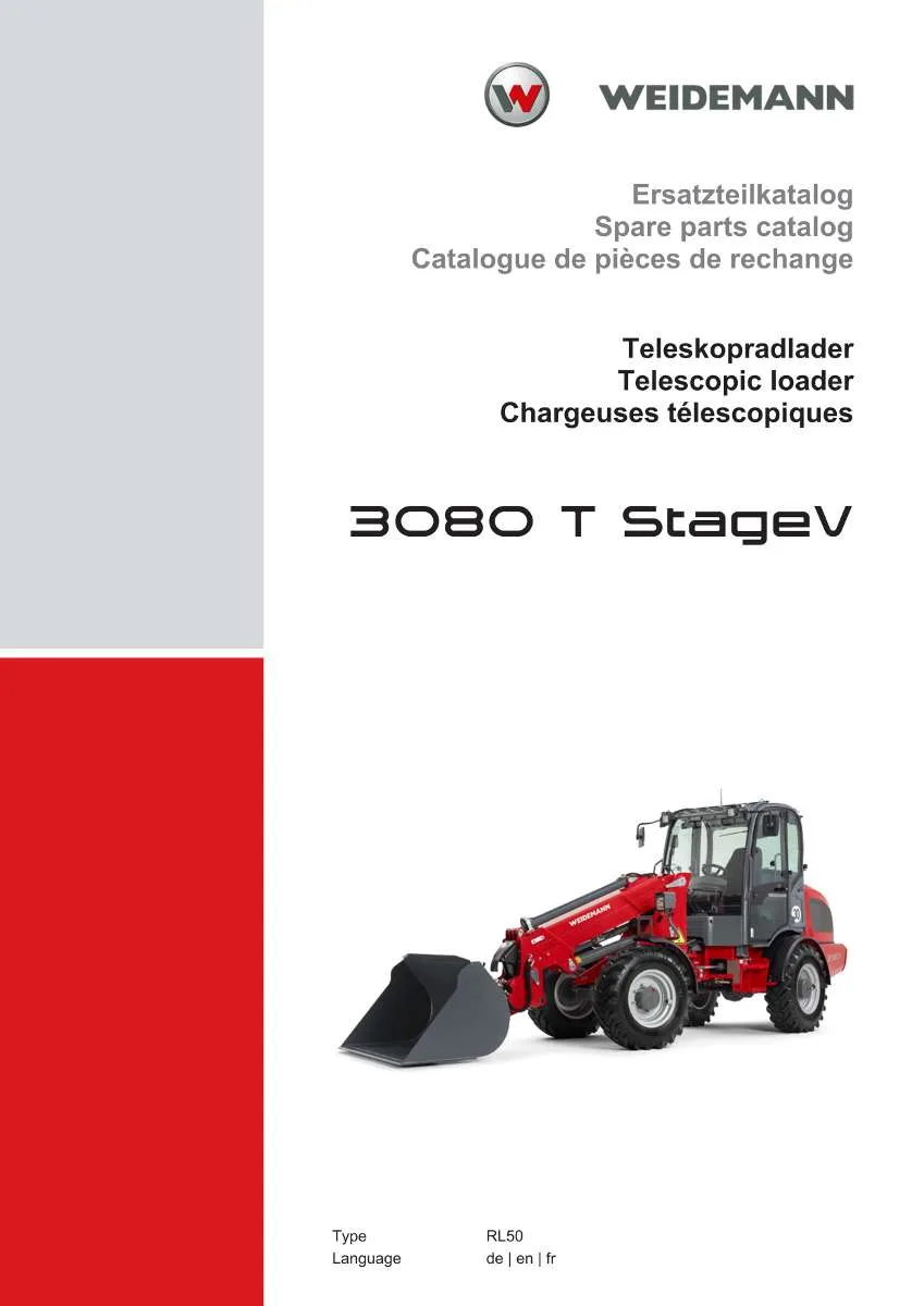 Weidemann Telescopic loader 3080 T StageV Parts List | Instant PDF Download