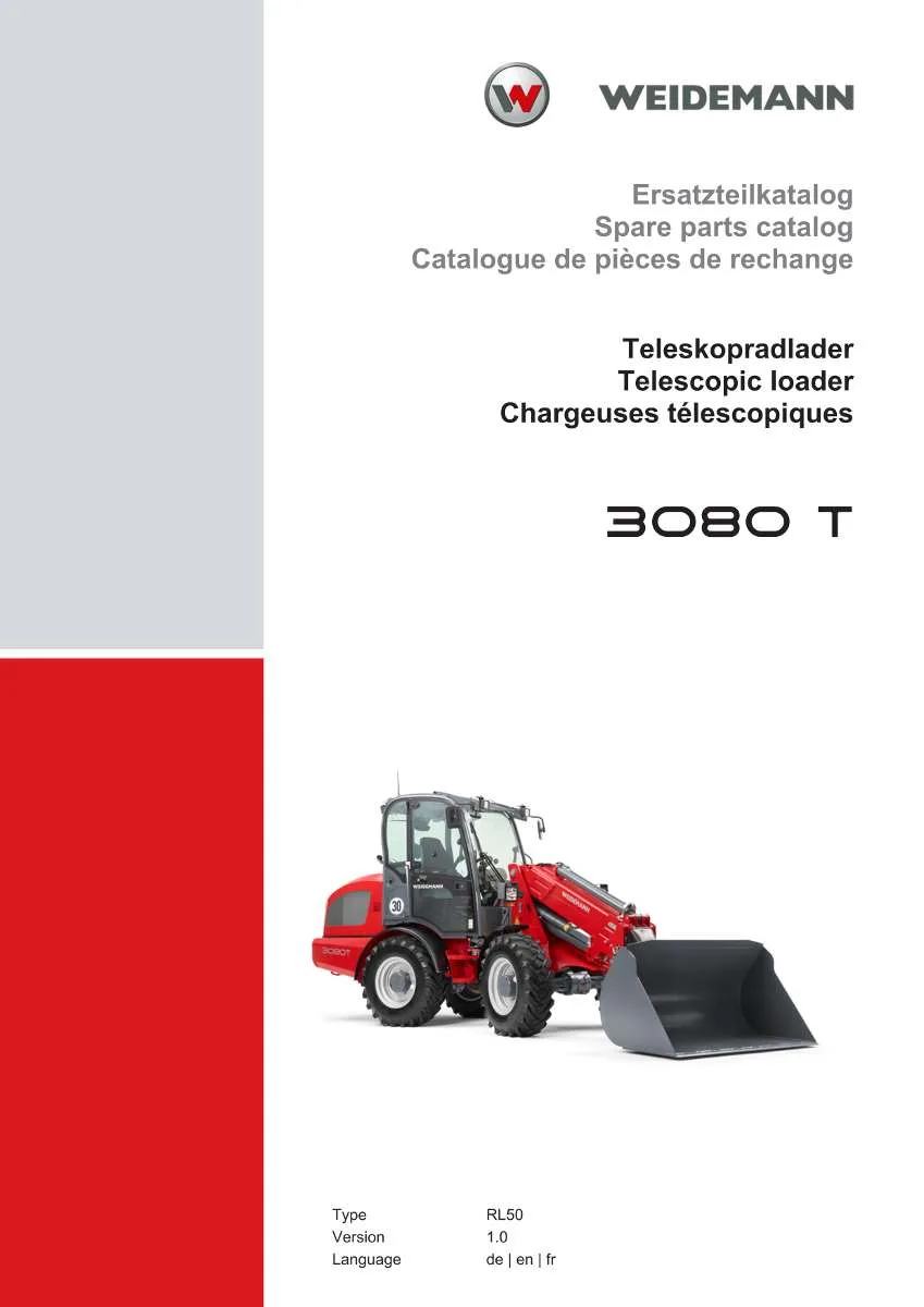 Weidemann Telescopic loader 3080 T Parts List | Instant PDF Download