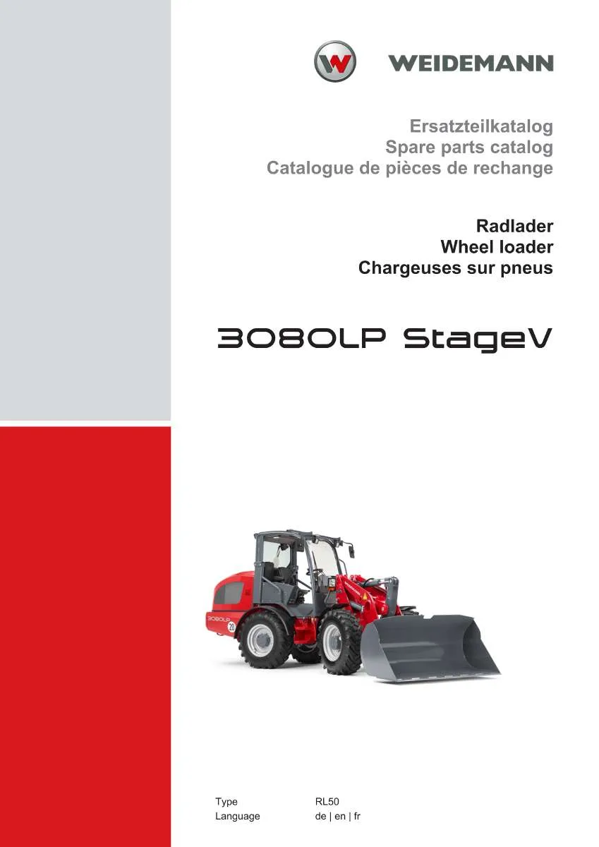 Weidemann Wheel Loader 3080LP StageV Parts List | Instant PDF Download