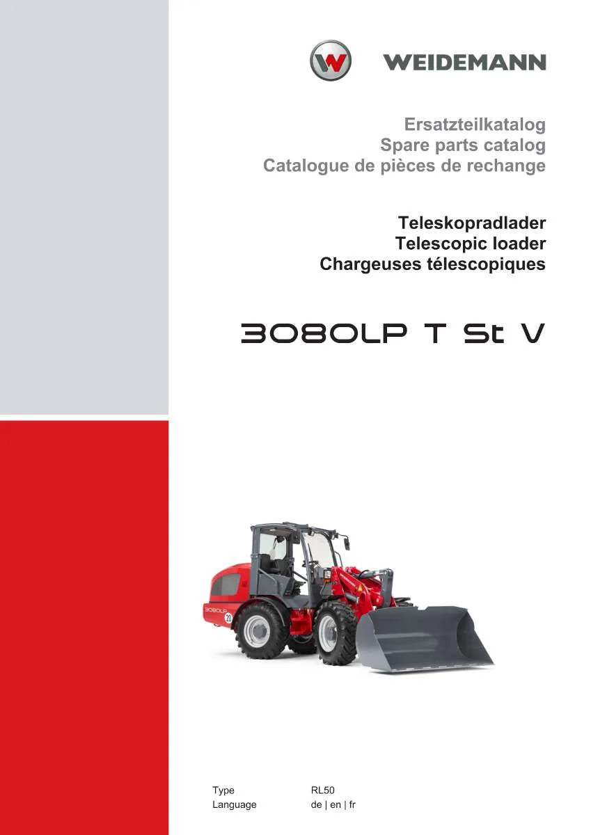 Weidemann Telescopic loader 3080LP T St V Parts List | Instant PDF Download